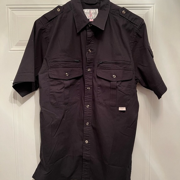 FOXFIRE Thunder River Gear Mens Black Travel Safari Passport Shirt SM NWT - Picture 5 of 9
